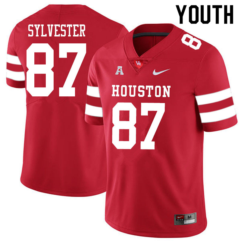 Youth #87 Trevonte Sylvester Houston Cougars College Football Jerseys Sale-Red - Click Image to Close